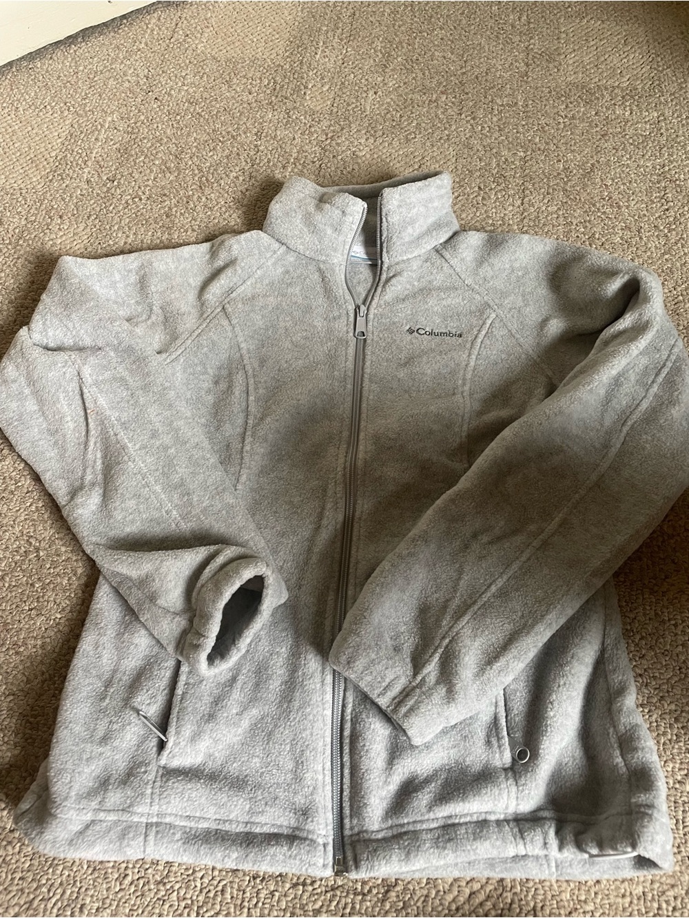 Columbia Women's Light Gray Teddy Fleece Full-Zip Jacket